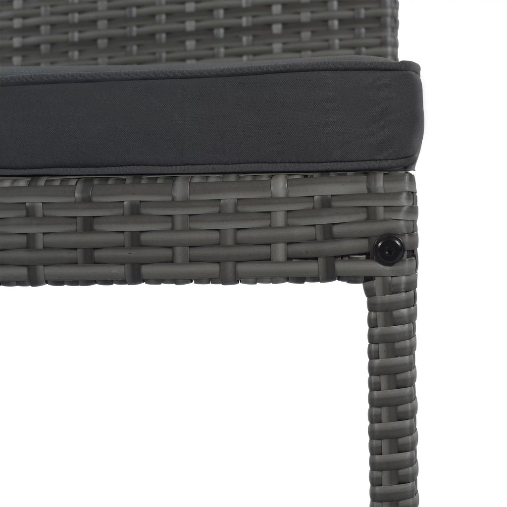 5 Pcs Gray Wicker Patio Bar Dining Table Set V58242