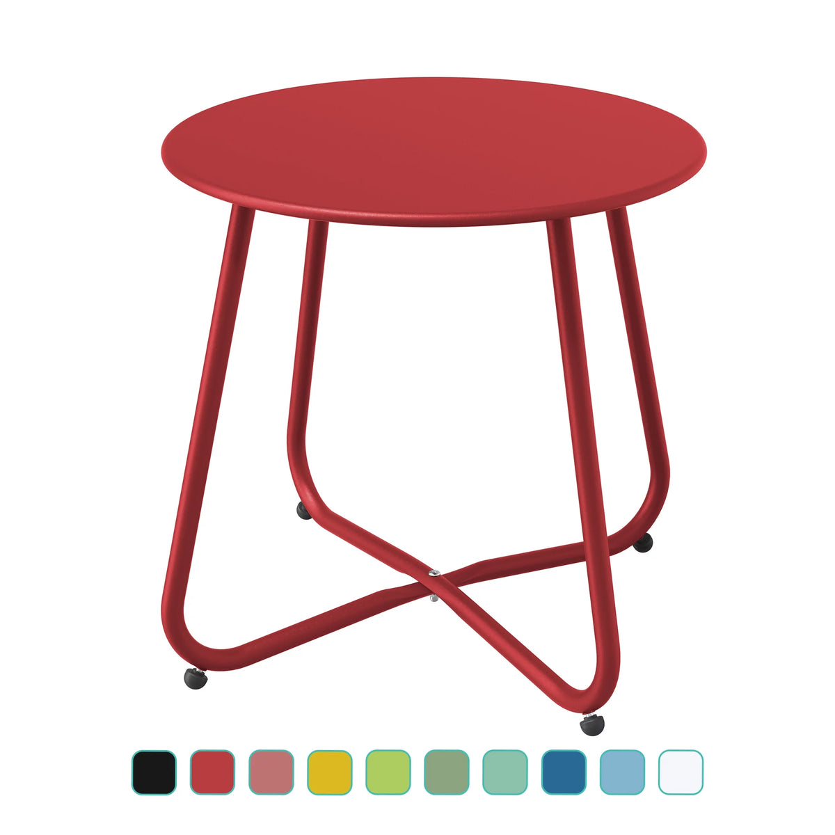 Steel Outdoor Side Table Red O657
