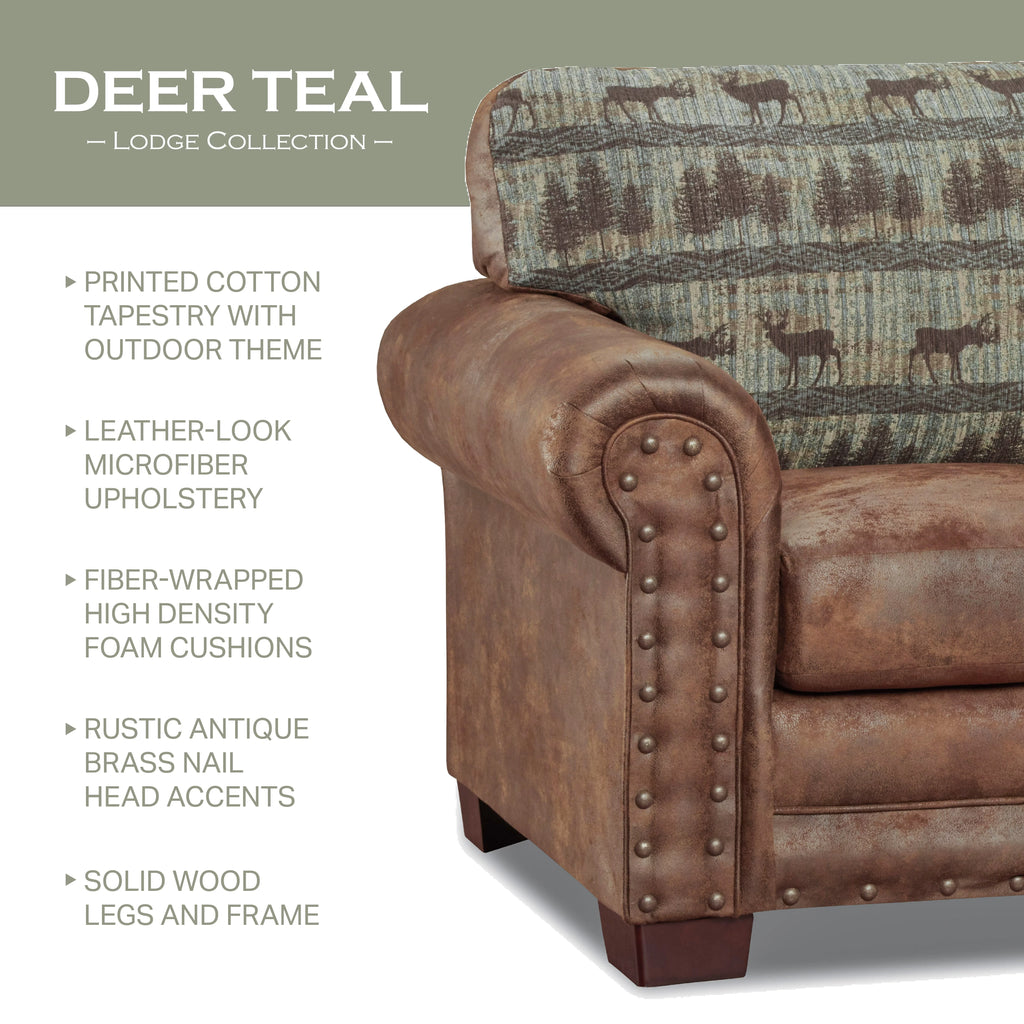 Teal Tapestry Loveseat Y53318