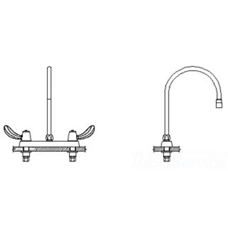 Two Handle Cast Deck-Mount Faucet C215