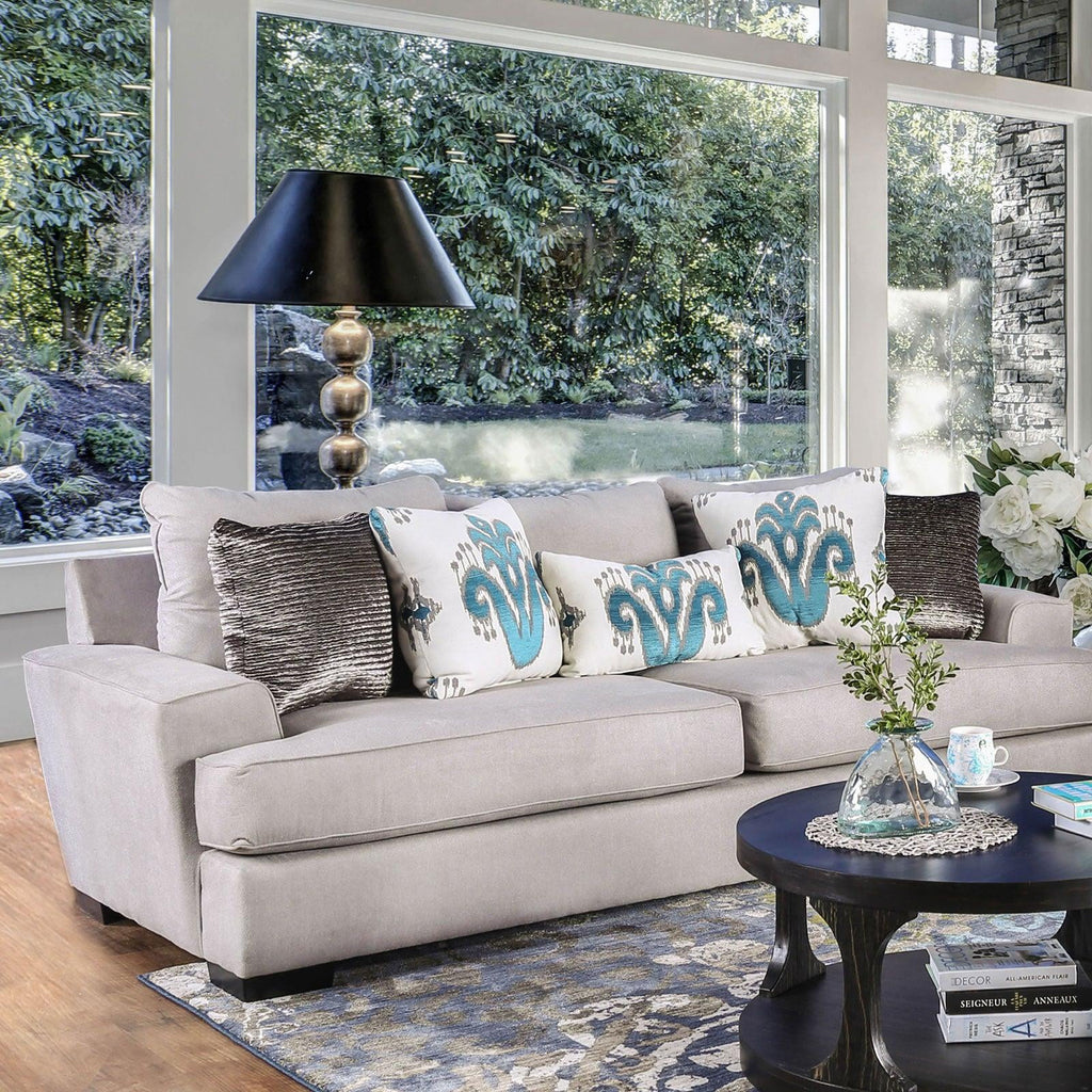 Gray & Silver Chenille Sofa and Loveseat J51748