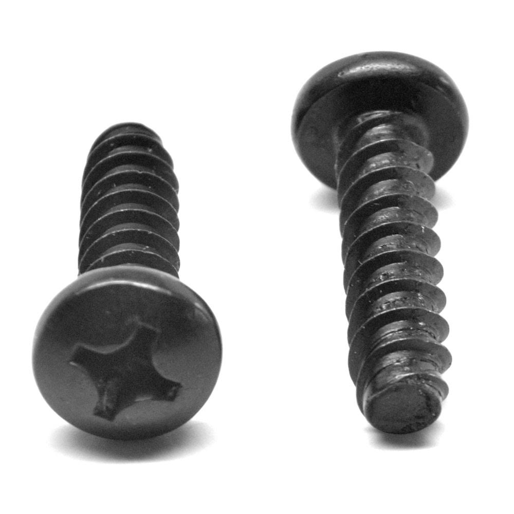 1/4-14 x 1/2 Phillips Pan Head Sheet Metal Screw Black Zinc Plated C1368