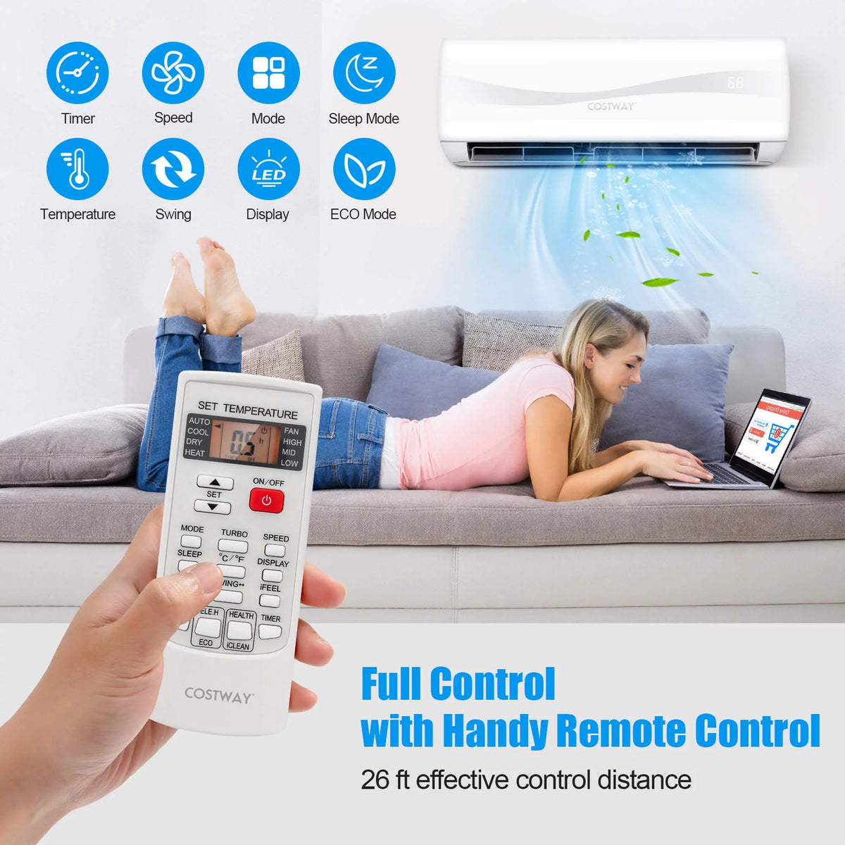 9000 BTU Split Air Conditioner & Heater V442