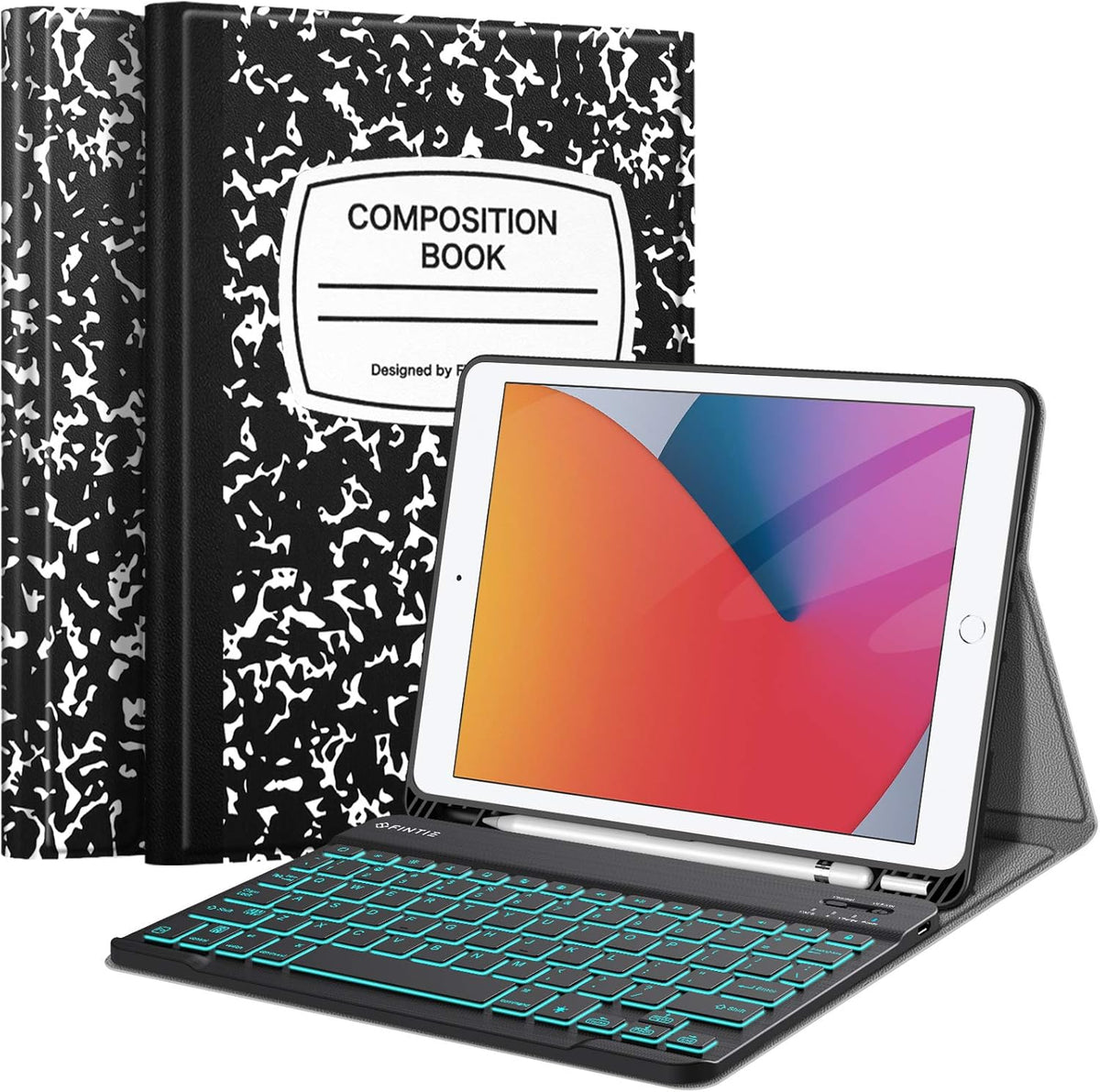 Composition Keyboard Case for iPad 10.2 Inch with Bluetooth Keyboard W822974