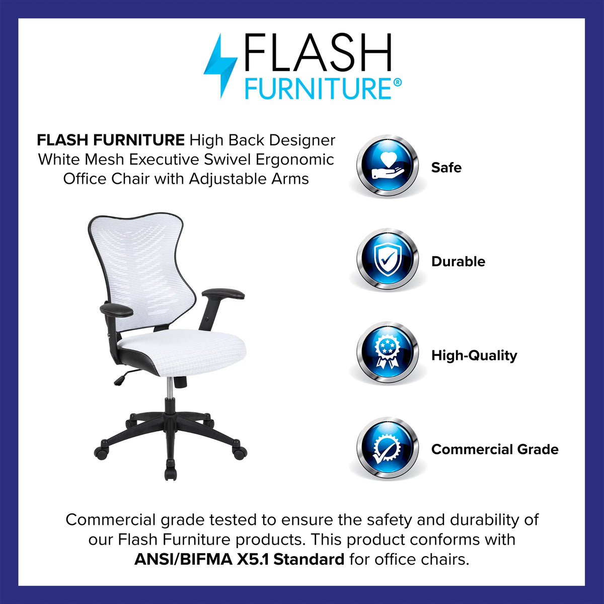 White Mesh Ergonomic Office Chair I2172