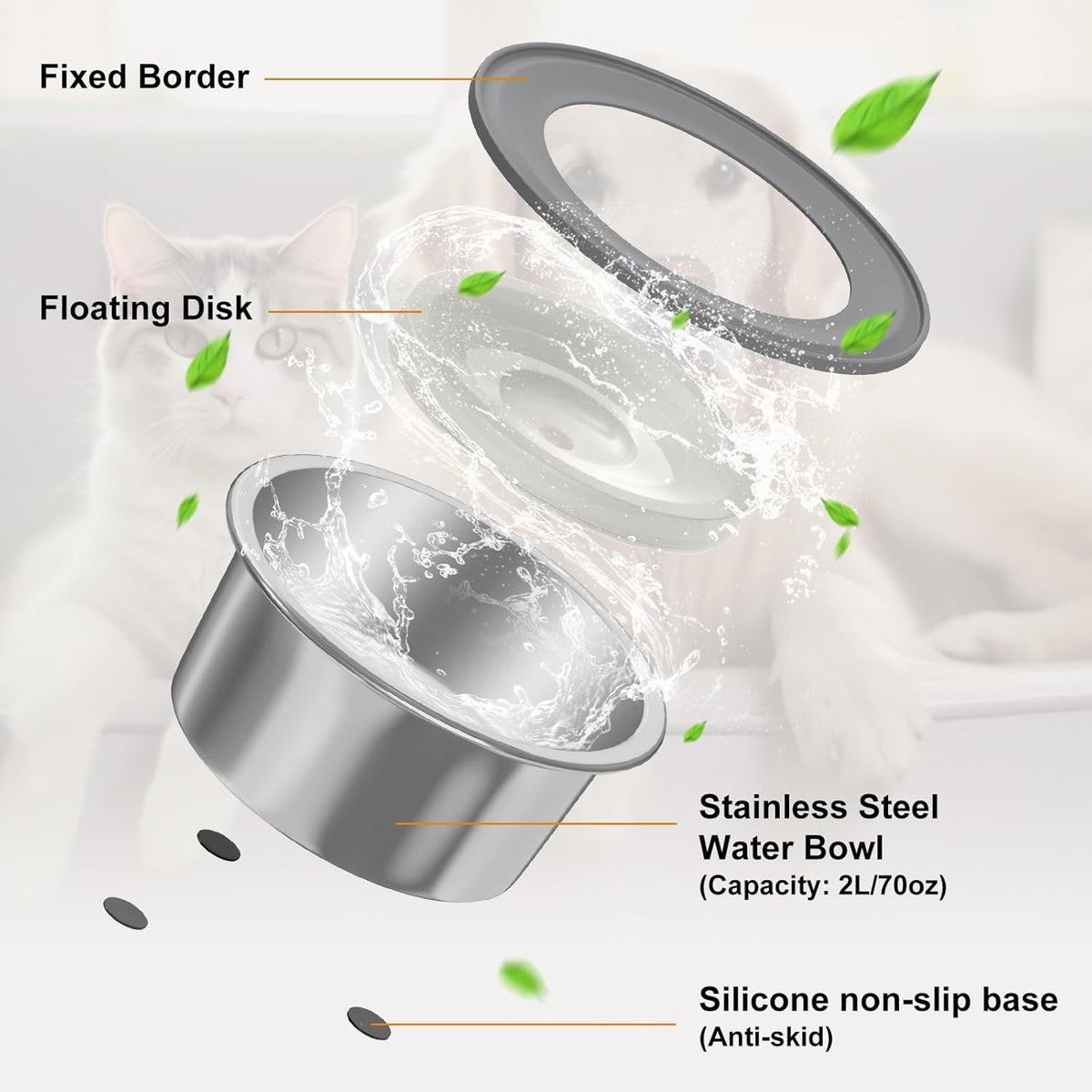 2L Stainless Steel Water Bowl V354094