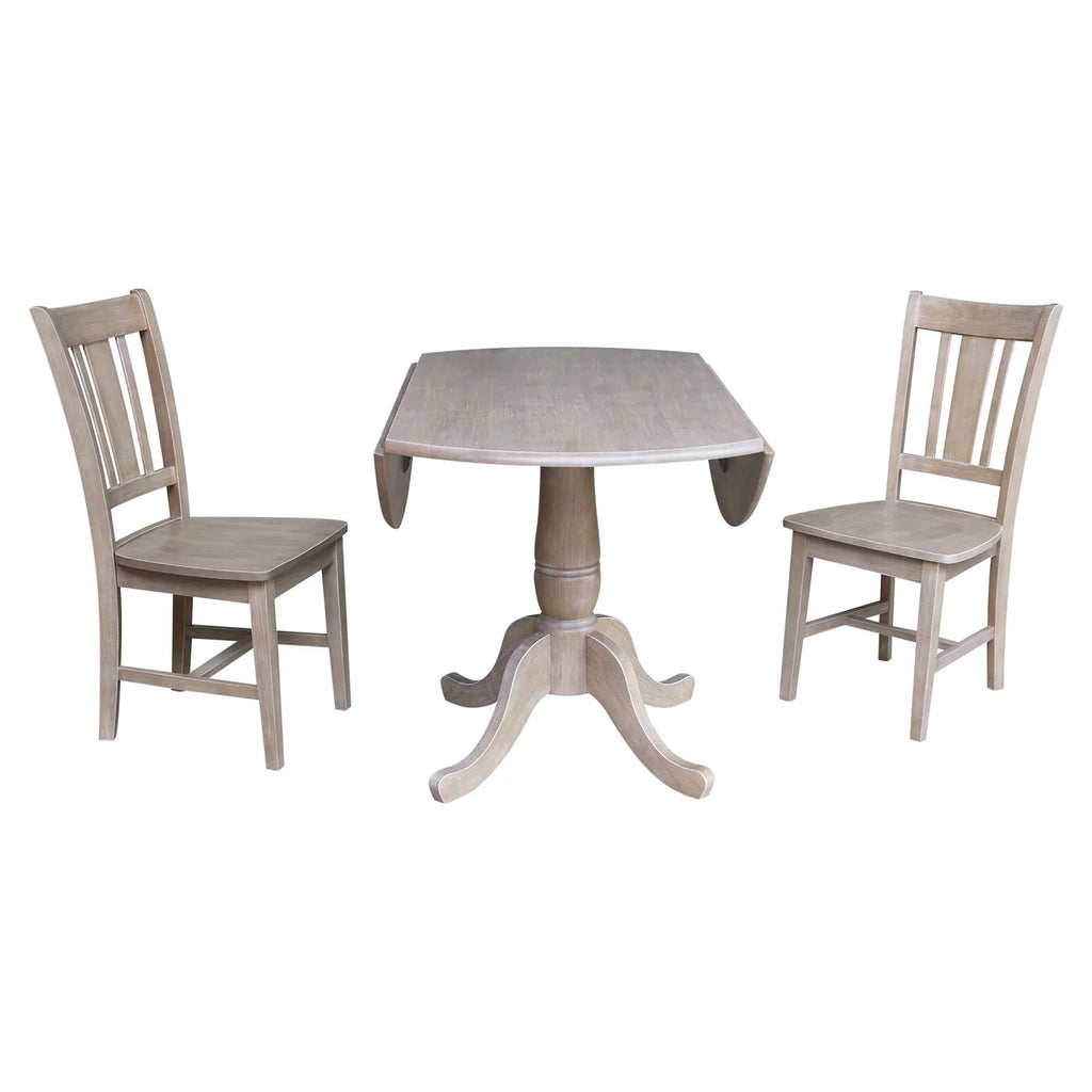 42" Round Dual Drop Leaf Pedestal Table D360