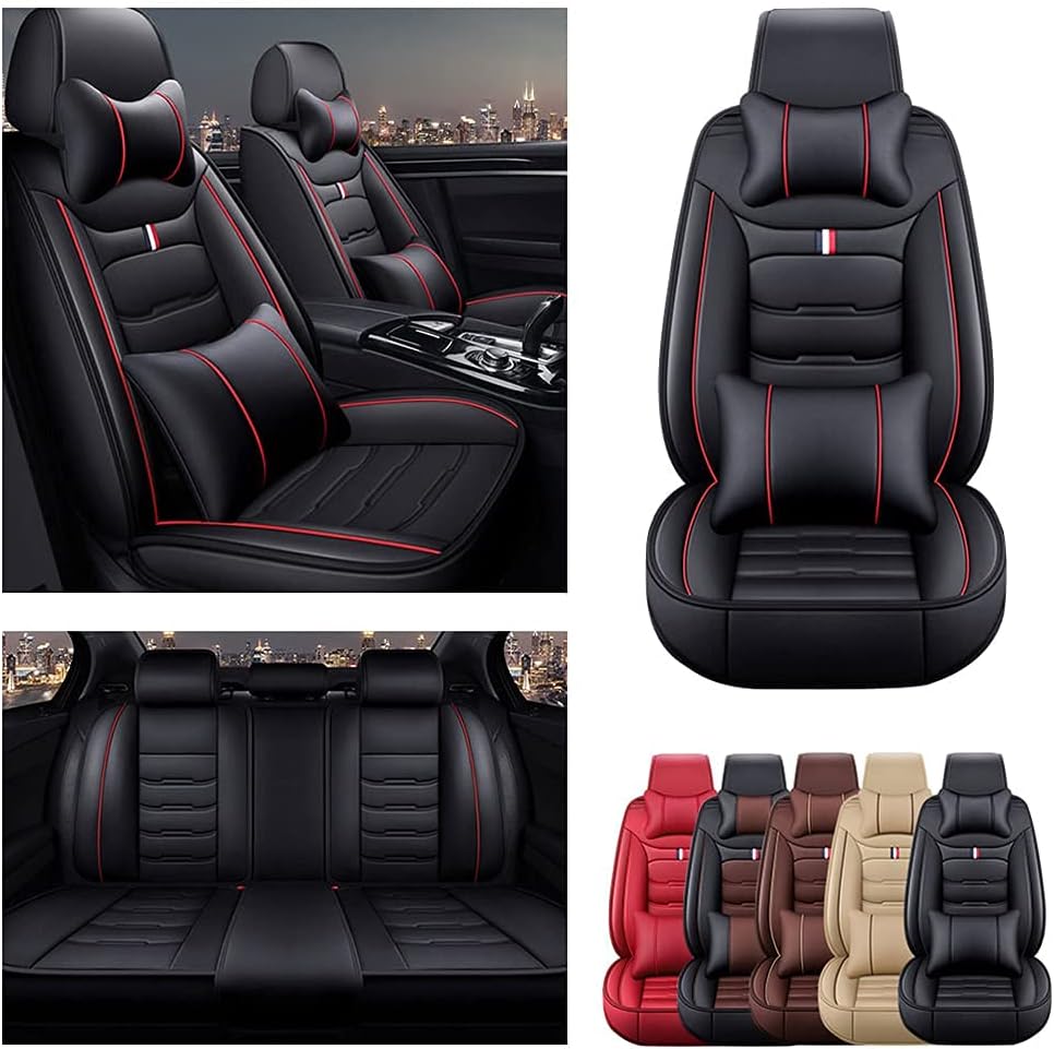 Brown Car Seat Covers with Headrest Backrest Cushions K39931