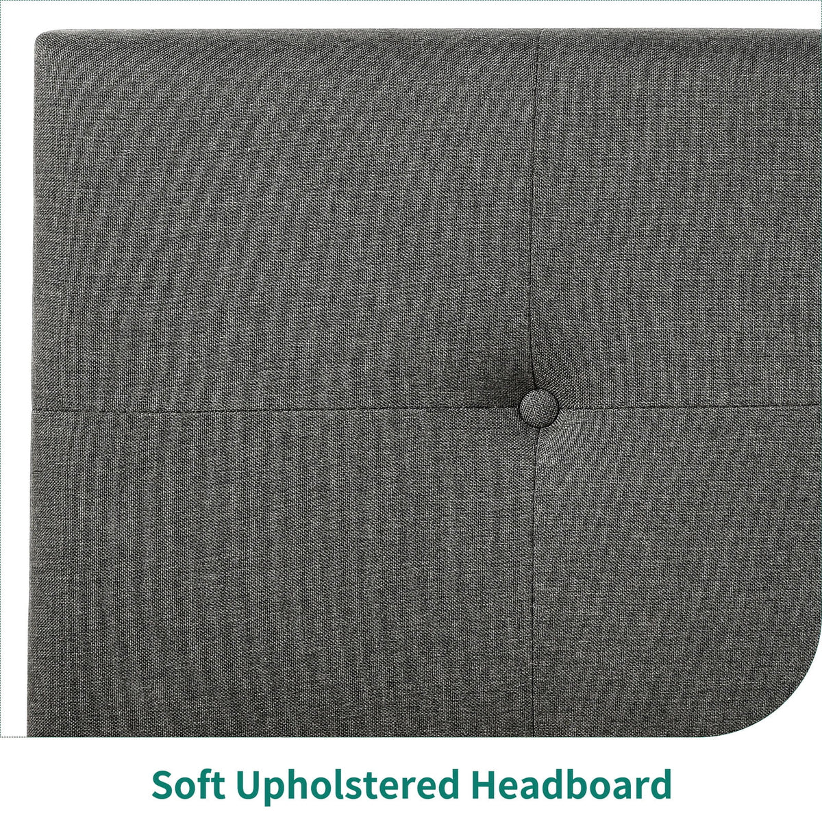Queen Upholstered Platform Bed Frame with Adjustable Headboard S39742
