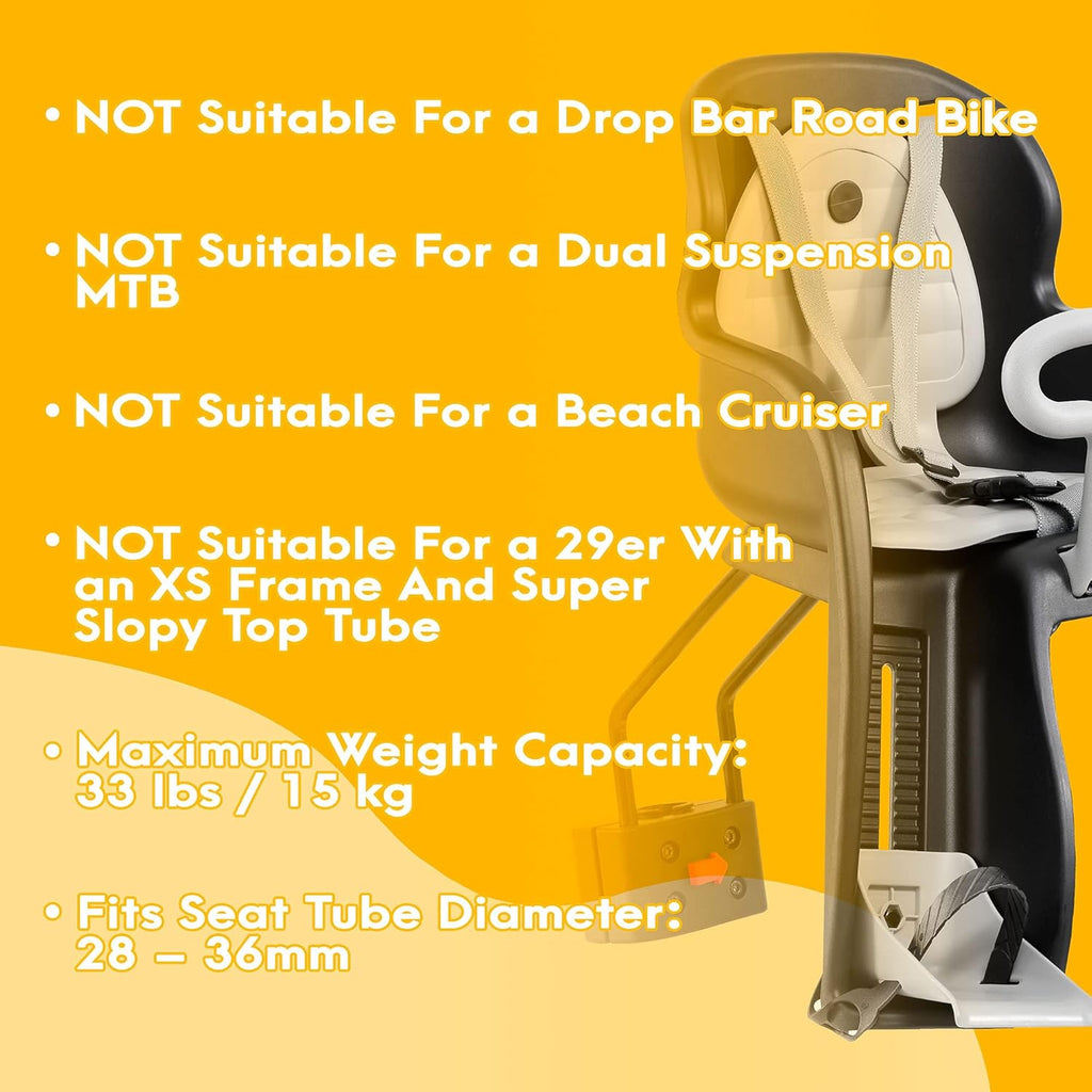 Bicycle Baby Seat Carrier with Handrail Front Mounted Child Bike Seat O78025