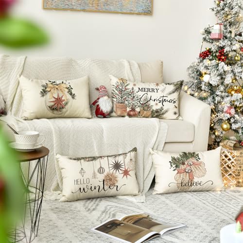 Merry Christmas Throw Pillow Covers 18 x 18 Inch Set of 4 S45710
