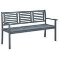 3-Seater Eucalyptus Wood Outdoor Bench Gray E427