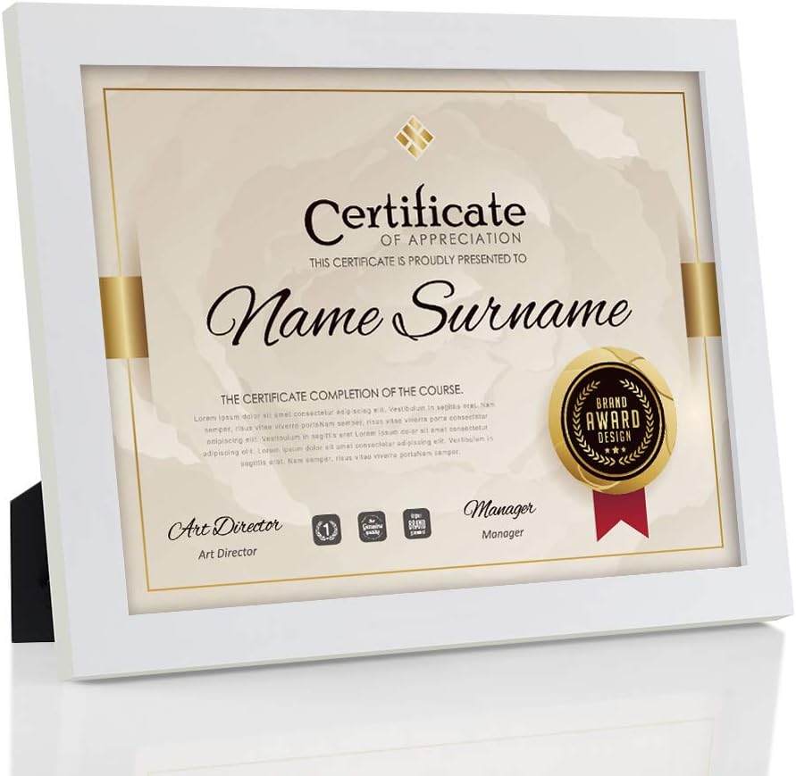 Black Solid Wood Certificate Frame 8.5x11 Inch Pack of 2 W1036
