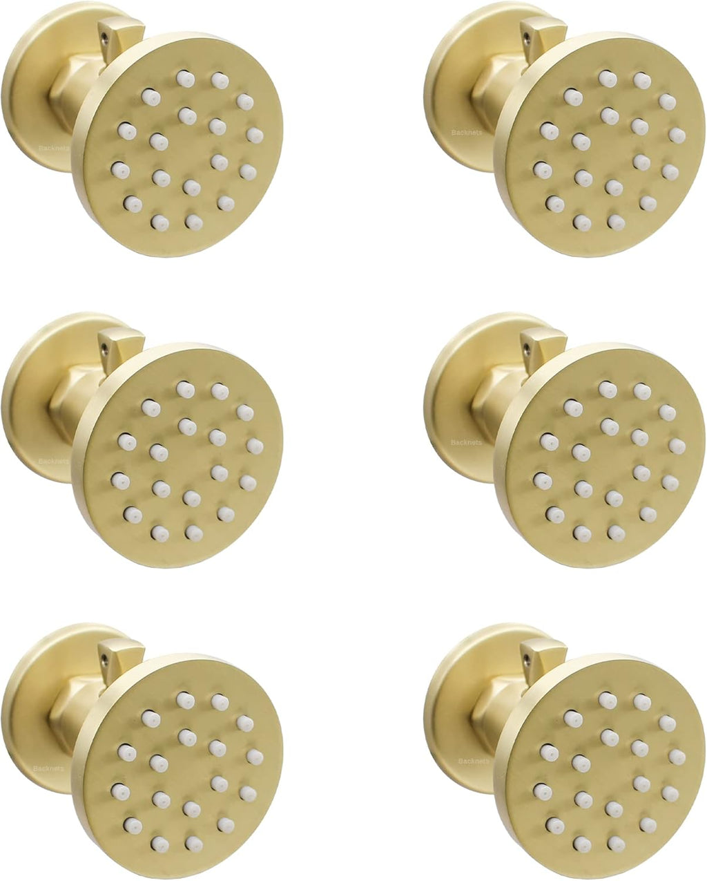 6PCS Brushed Nickel Solid Brass Round Shower Body Spray Nozzle Wall Jets E636784