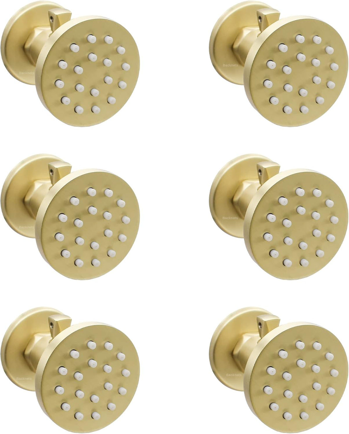 6PCS Brushed Nickel Solid Brass Round Shower Body Spray Nozzle Wall Jets E636784