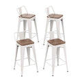 24 Metal Barstools Set of 4 Counter Height with Back N548306