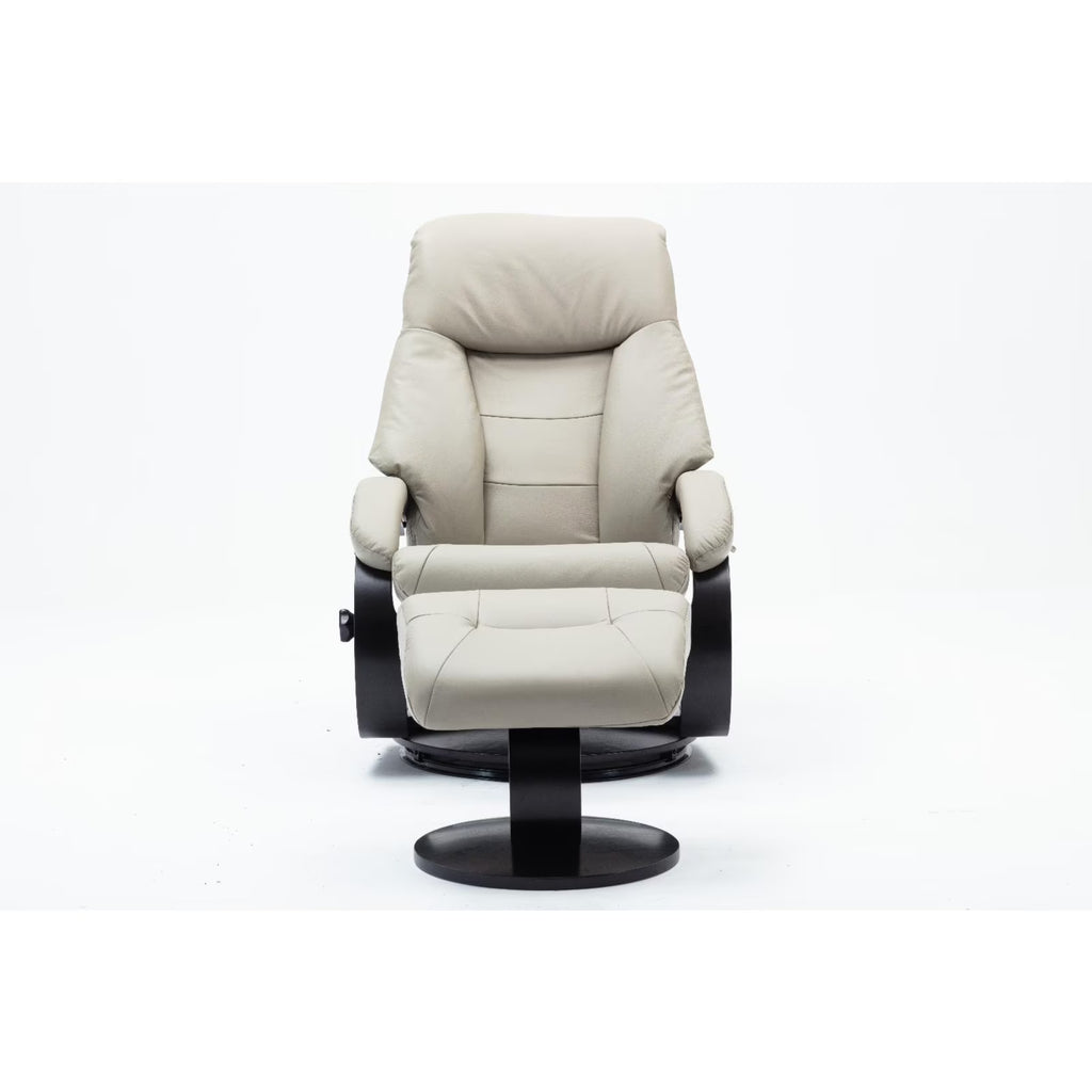 Top Grain Leather Recliner and Ottoman S107183
