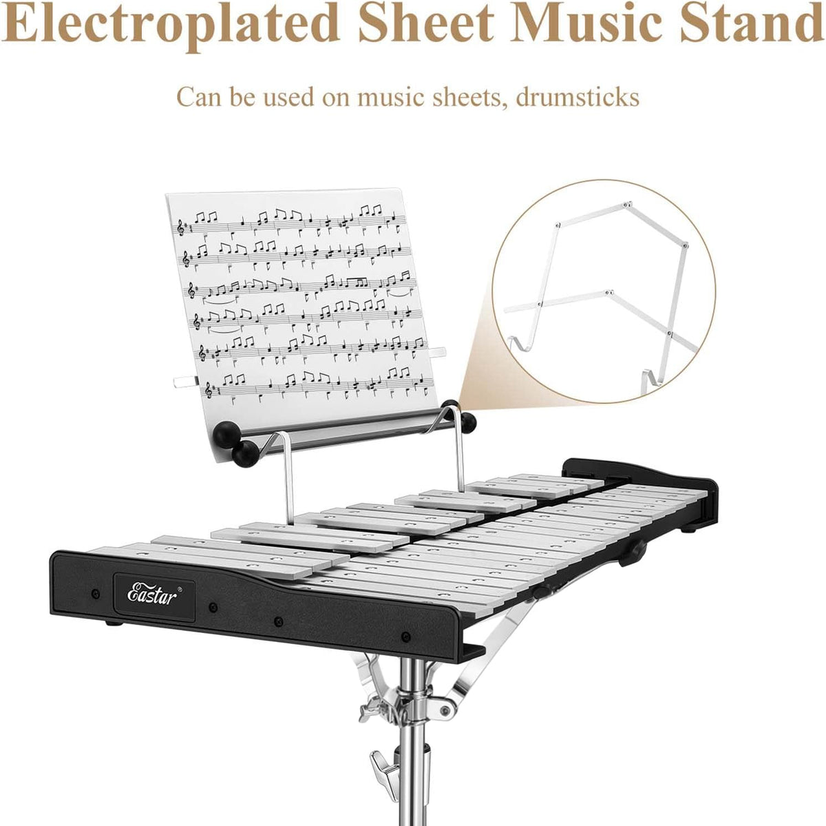 32 Note Glockenspiel Xylophone Bell Kit with 8 Inch Drum Practice Pad K236