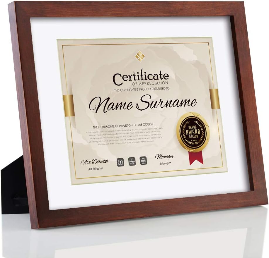 Black Solid Wood Certificate Frame 8.5x11 Inch Pack of 2 W1036