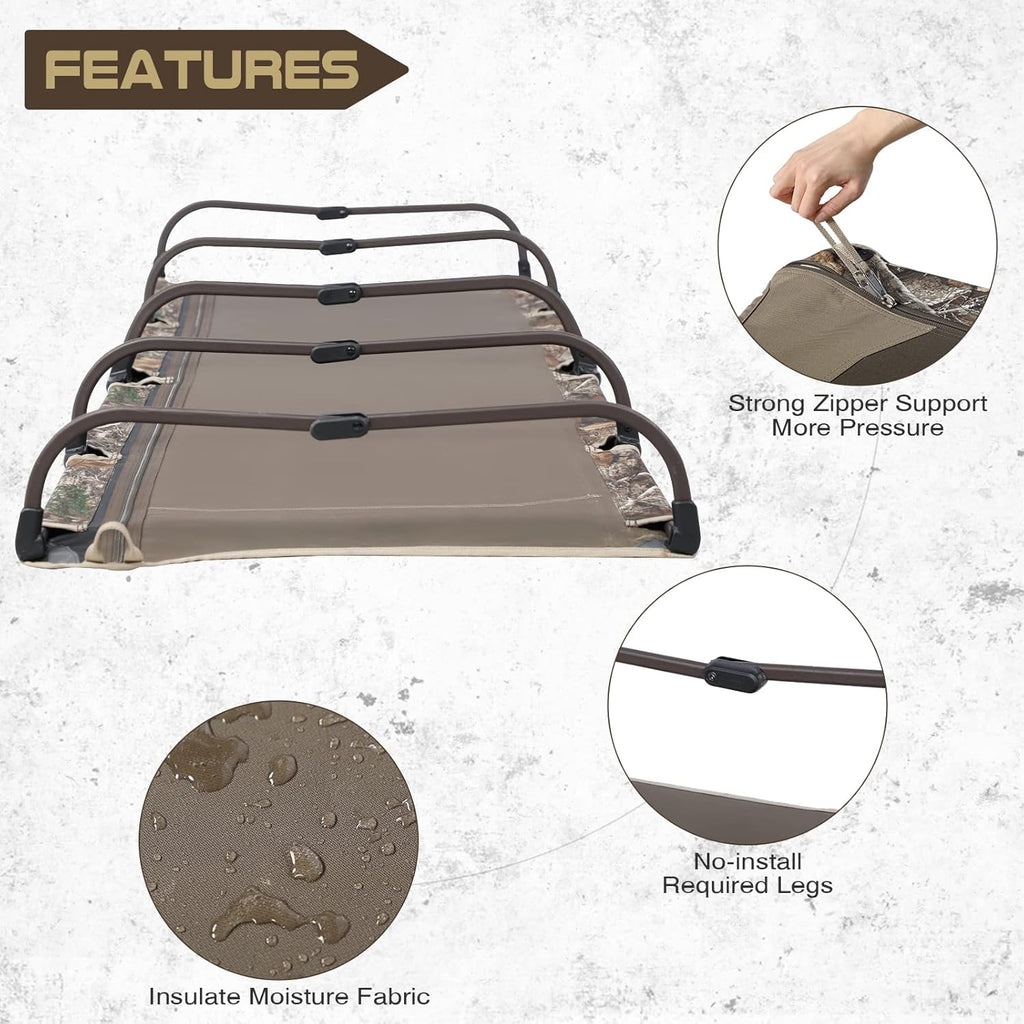 Camo Foldable Camping Cot with Carry Bag P730