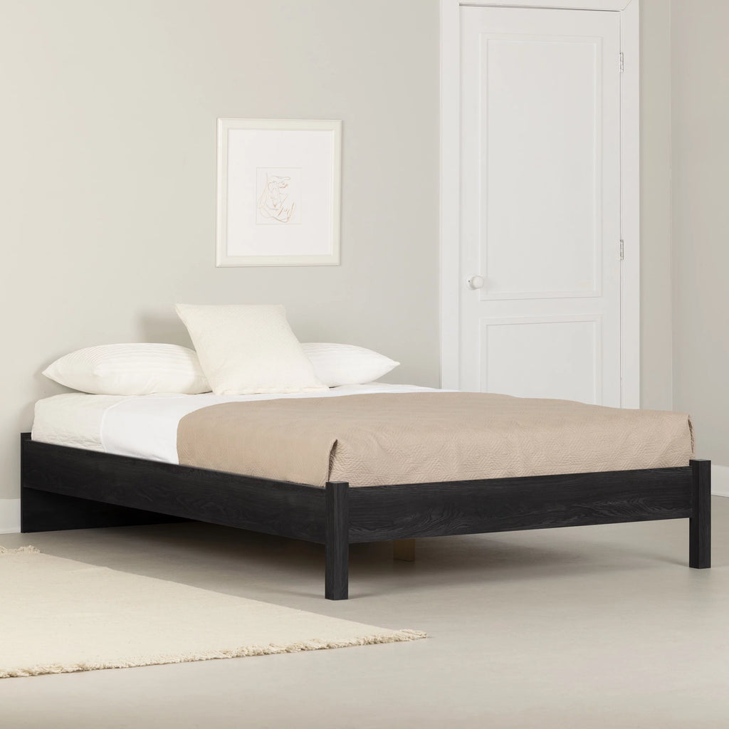 Queen Platform Bed Gray Oak S6060
