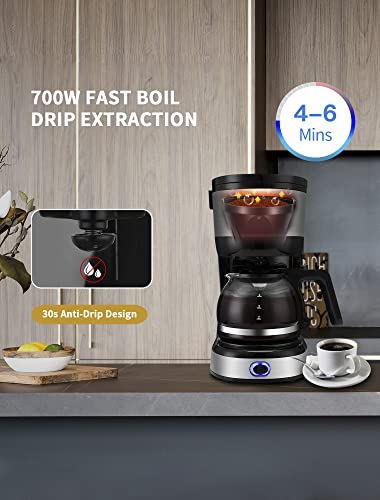 4-Cup Coffee Maker with Auto-Shut Off, Glass Carafe W240558