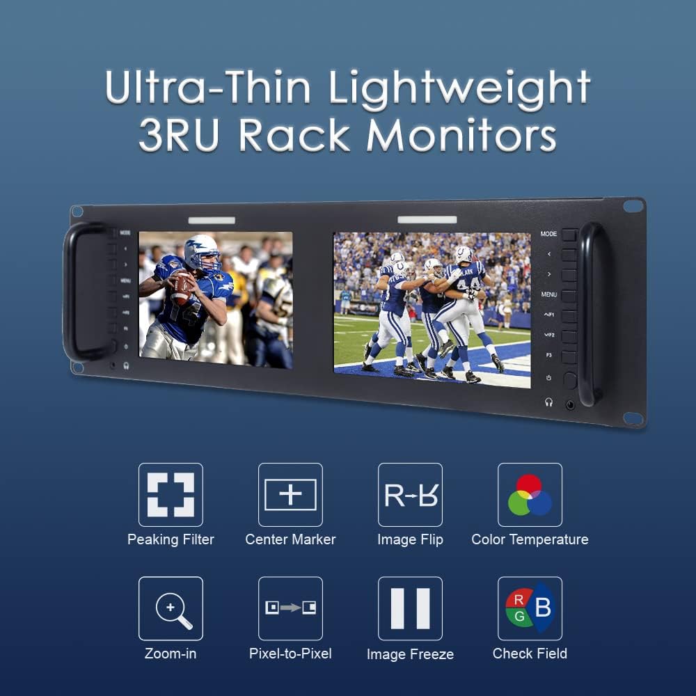 7 Inch 3RU SDI Rack Mount Monitor IPS LCD Screen A9052