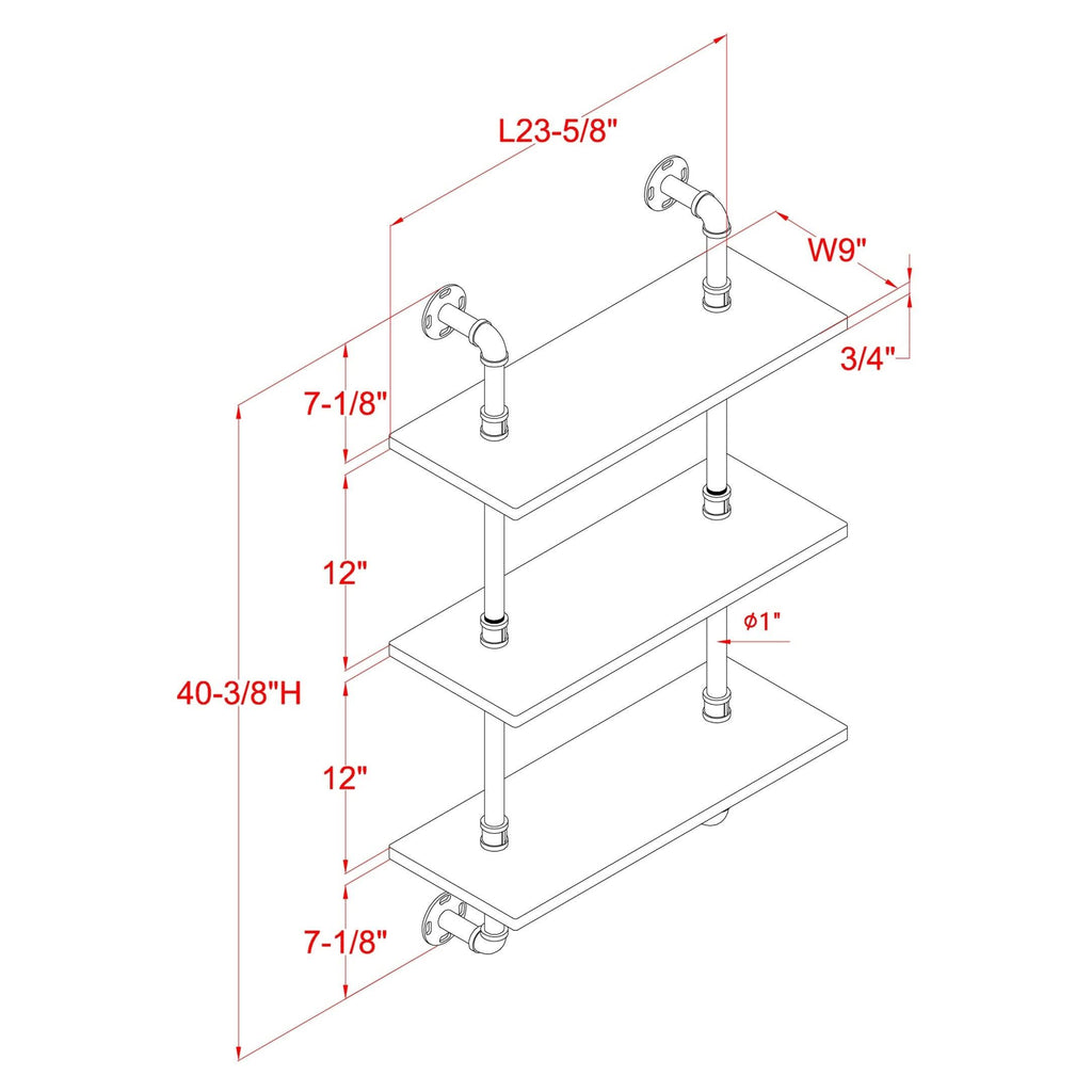 2-Tier Floating Ladder Wall Shelf B593