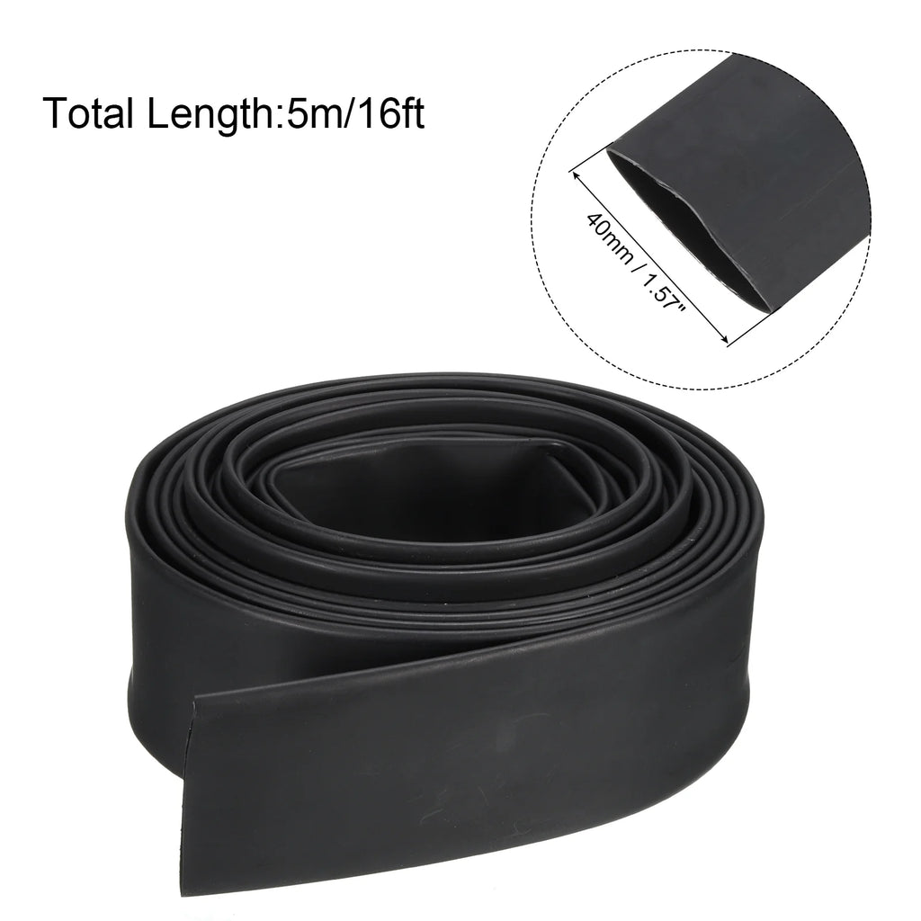 40mm Dia 16ft 4:1 Dual Wall Adhesive Lined Black Heat Shrink Tubing D298