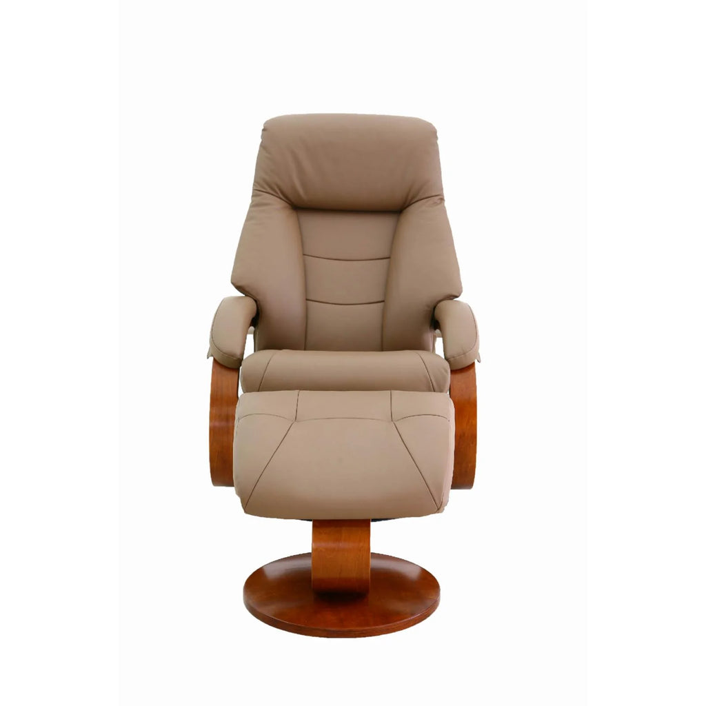 Top Grain Leather Recliner and Ottoman S107183