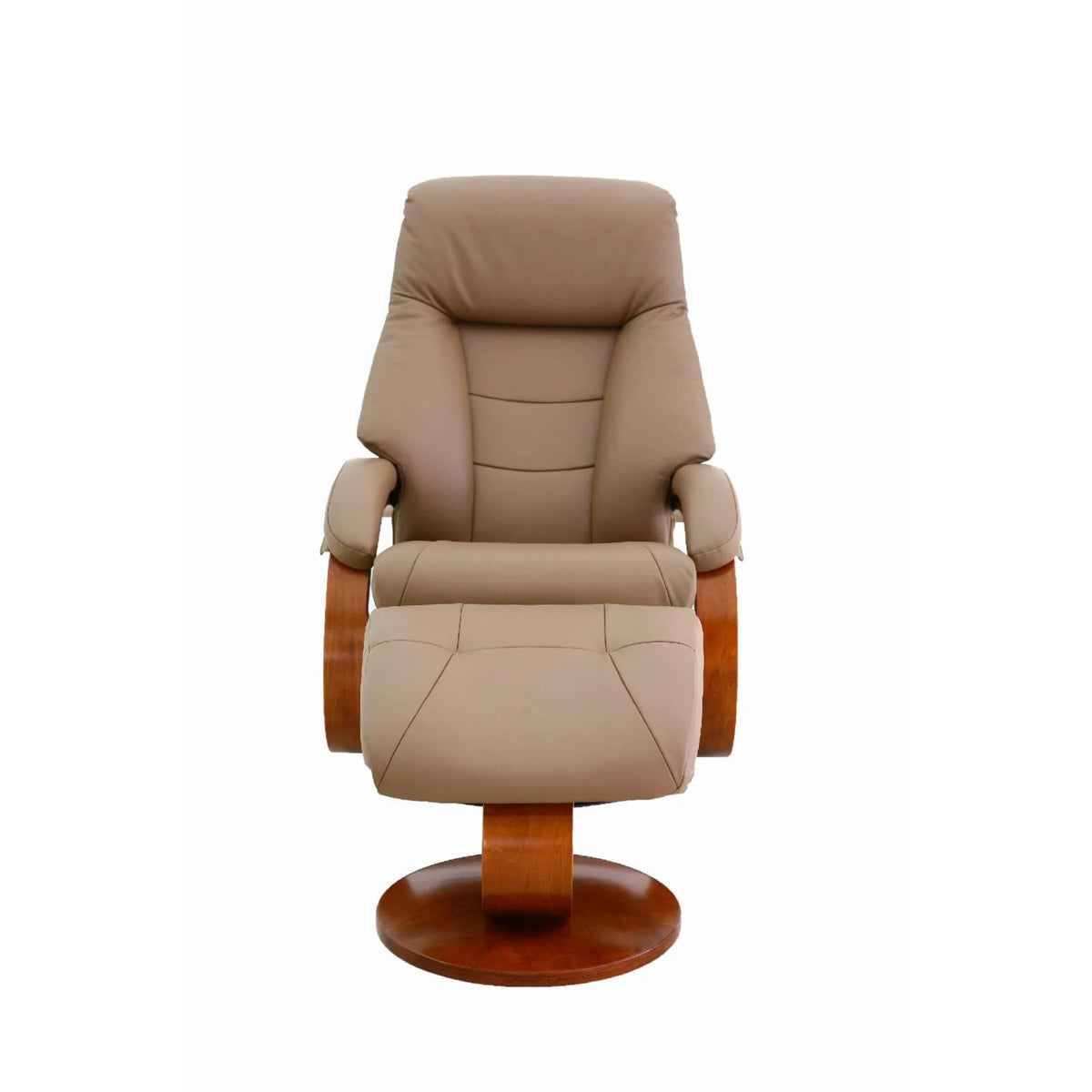 Top Grain Leather Recliner and Ottoman S107183
