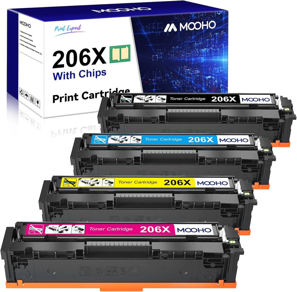 4-Pack Toner Cartridge for HP Printer D621