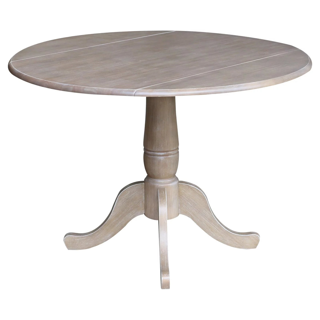 42" Round Dual Drop Leaf Pedestal Table D360