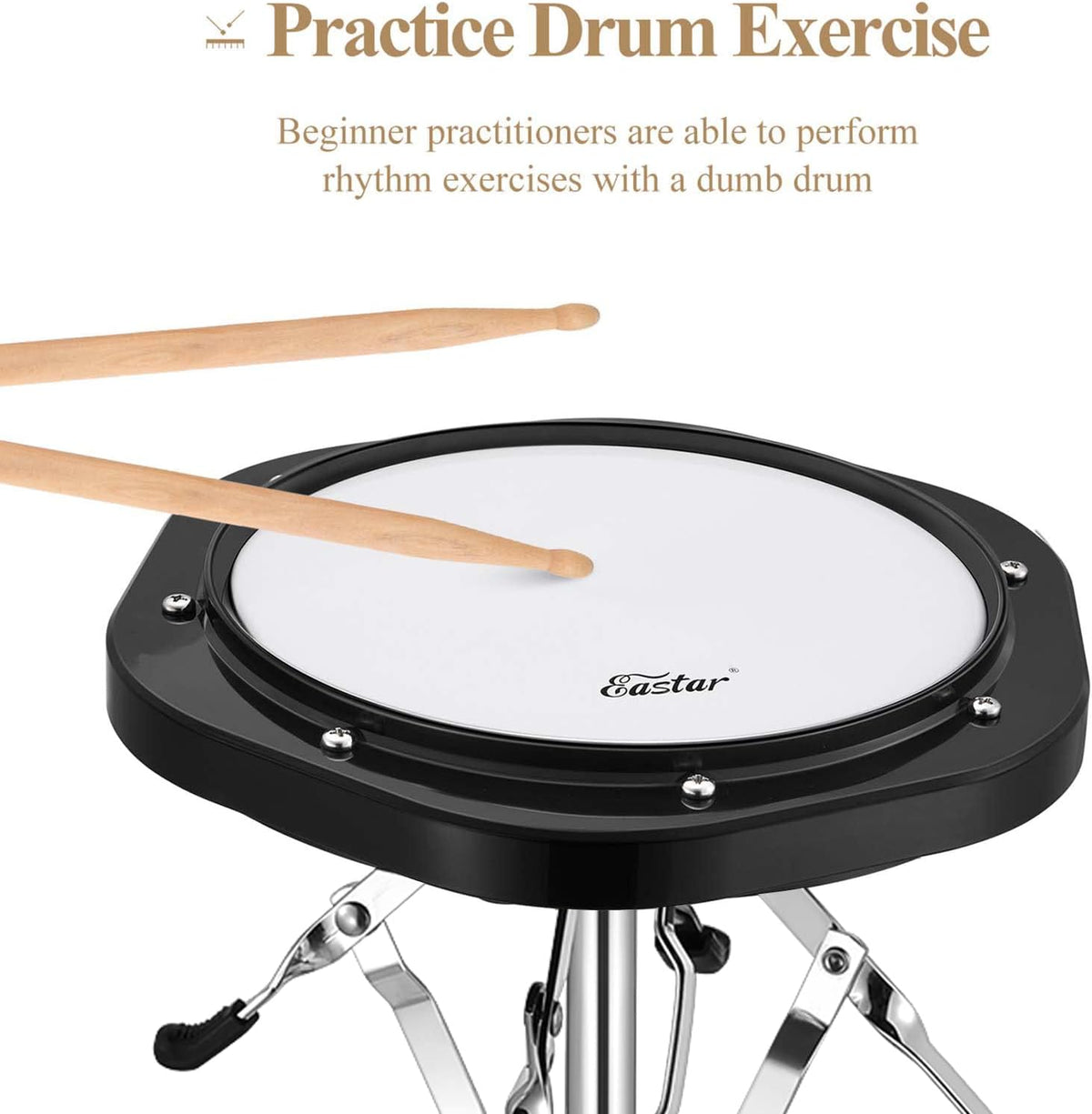 32 Note Glockenspiel Xylophone Bell Kit with 8 Inch Drum Practice Pad K236