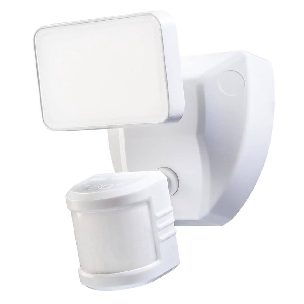 White Wired Motion Outdoor Single Head J157