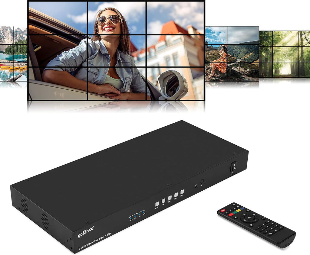 Video Wall Controller and Processor with 4K 30Hz, HDMI, USB-C, DP, VGA, 25 Display Modes E355