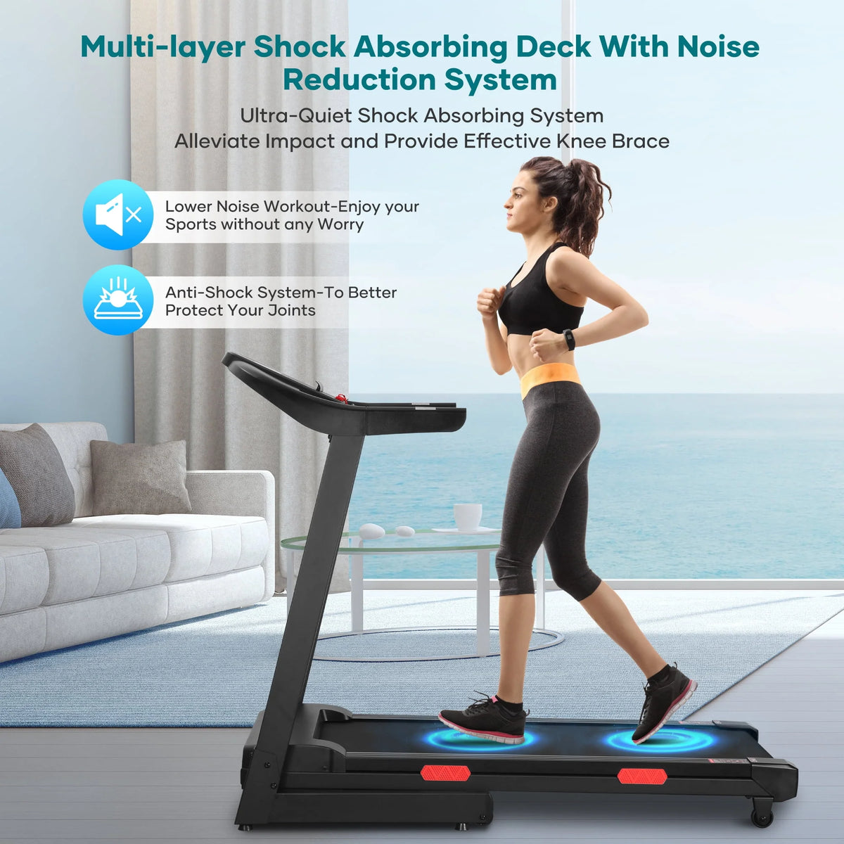 17 Wide Electric Folding Treadmill with Auto Incline N1709