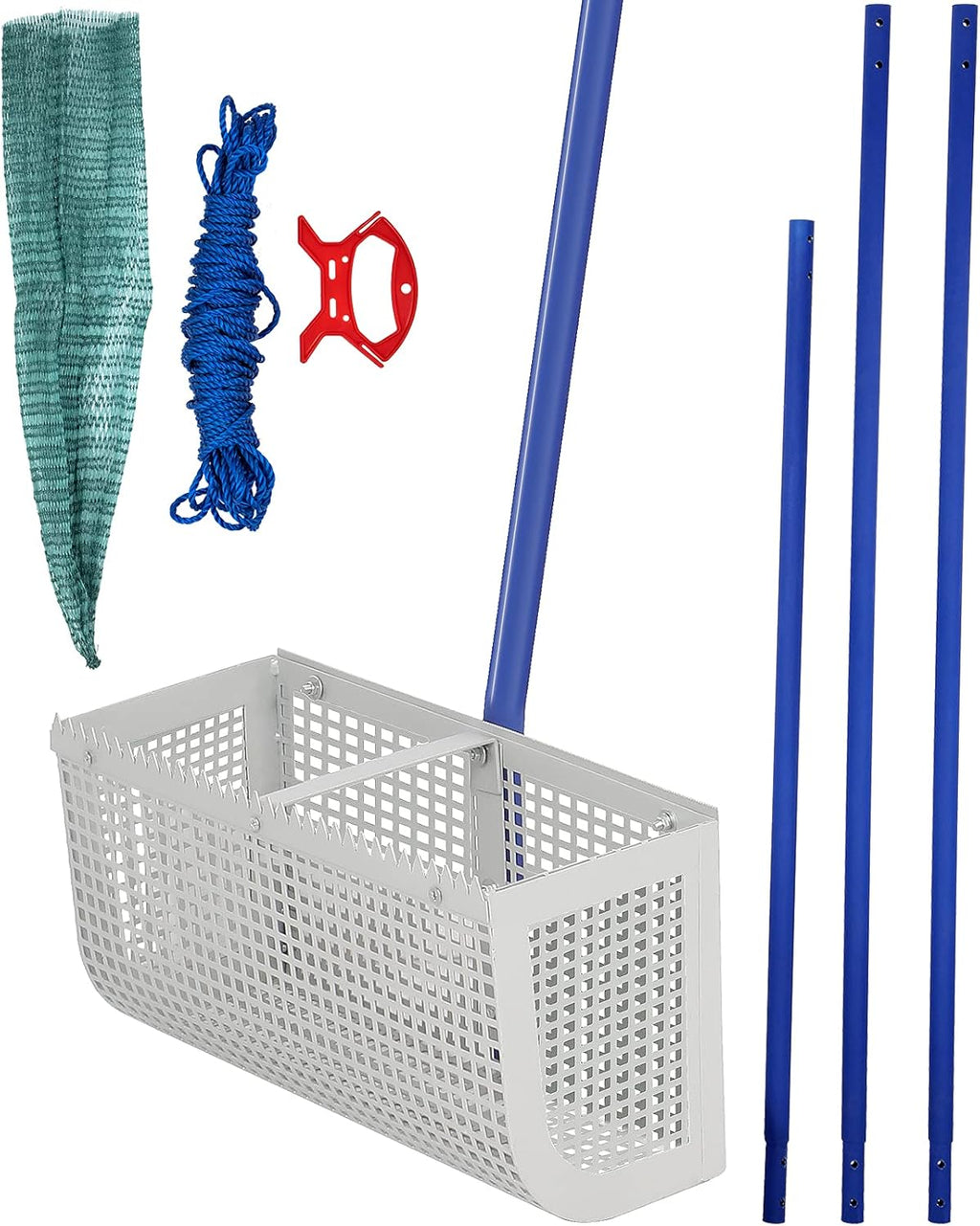 Sand Rake with 165 inches Detachable Pole Rope Net V407