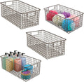 Farmhouse Metal Wire Bathroom Organizer Storage Bin Baskets - 4 Pack - Soft Brass Q3180