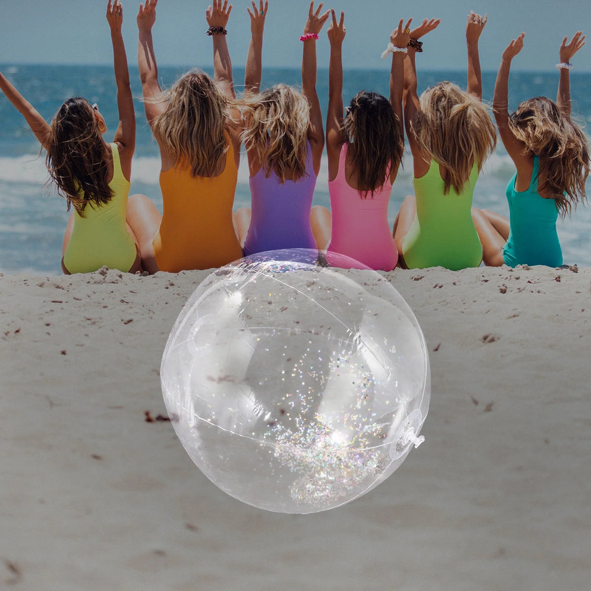 Inflatable Sequin Ball Toys for Toddlers Beach Balls Children Giant Pool Party O3058