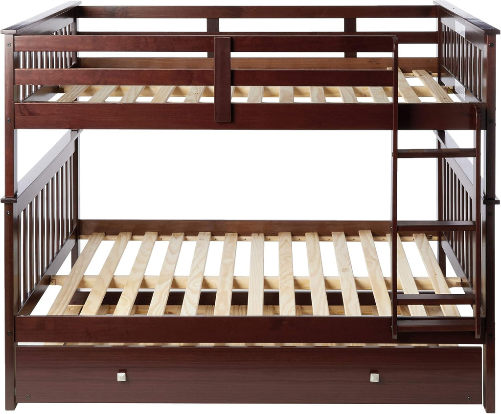 Dark Cappuccino Full/Full/Twin Bunk Bed with Trundle B94315
