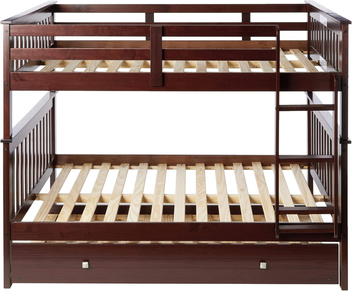 Dark Cappuccino Full/Full/Twin Bunk Bed with Trundle B94315