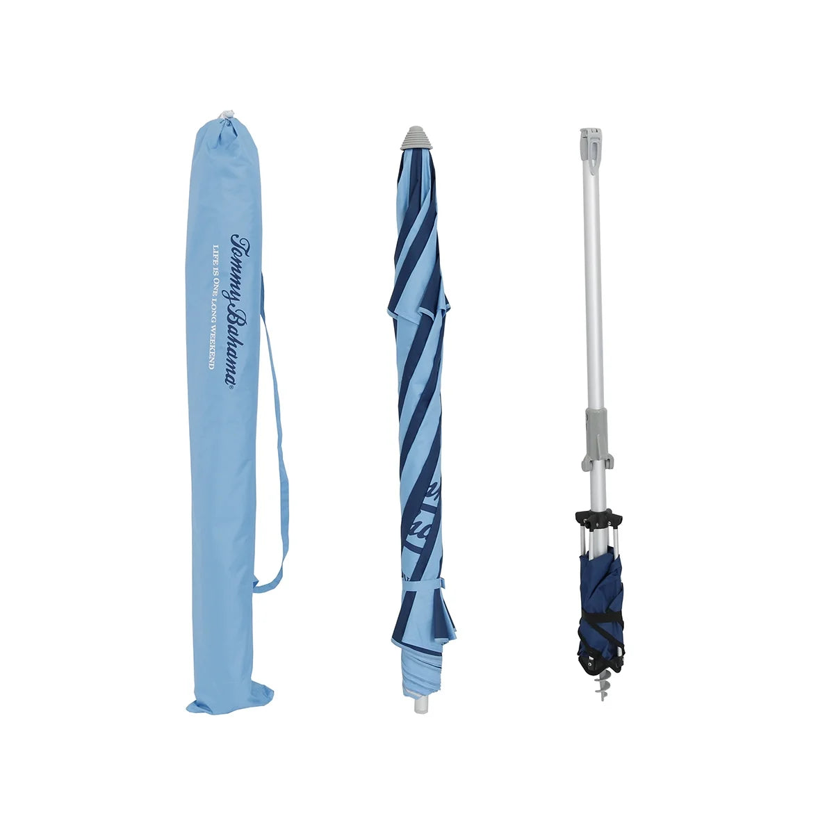 7 ft Fiberglass Beach Umbrella with Folding Anchor Base C624662