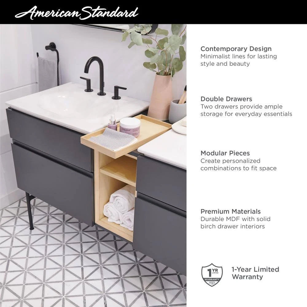 White Double Drawer Bath Vanity Cabinet A378356