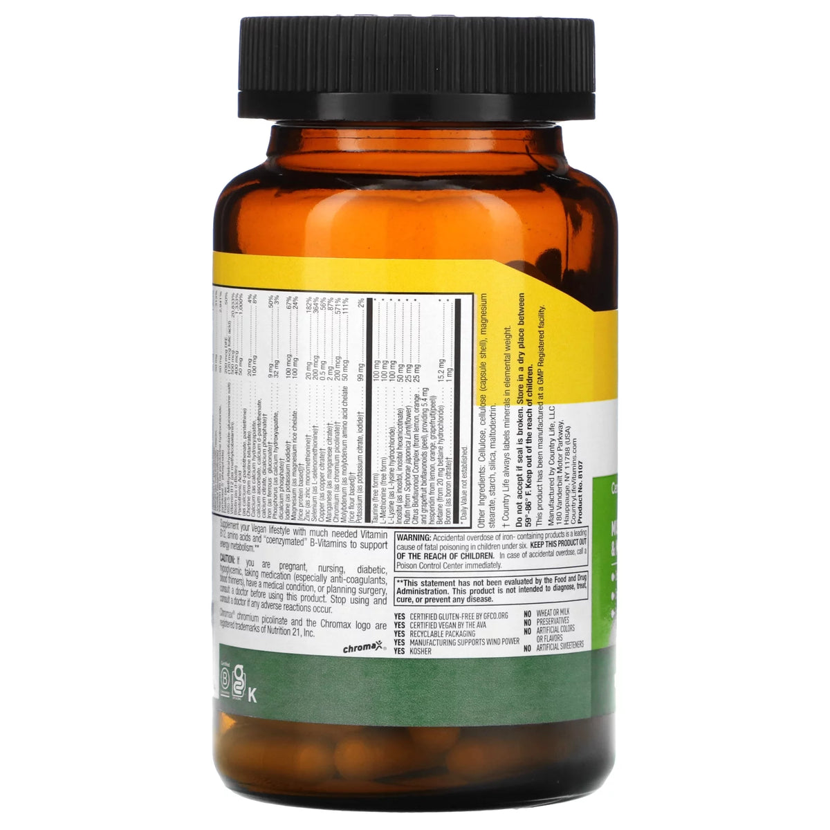 120 Vegan Capsules Multivitamin & Mineral Complex Q497664