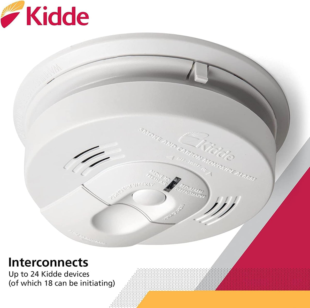 Hardwired Smoke & Carbon Monoxide Detector with Battery Backup, Pack of 2 A384