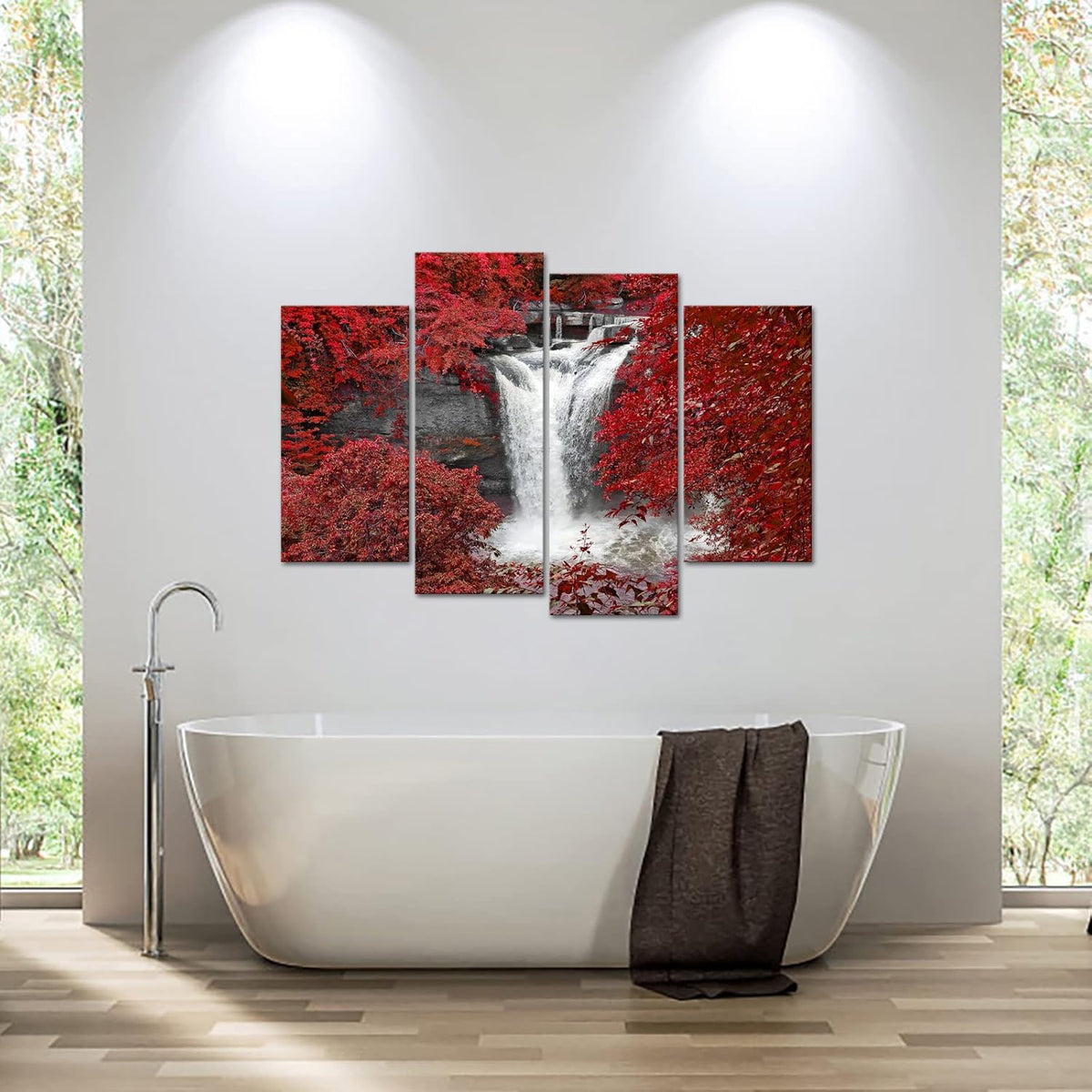 Black White and Red 4pcs Framed Canvas Print Wall Art 48x33inch U280