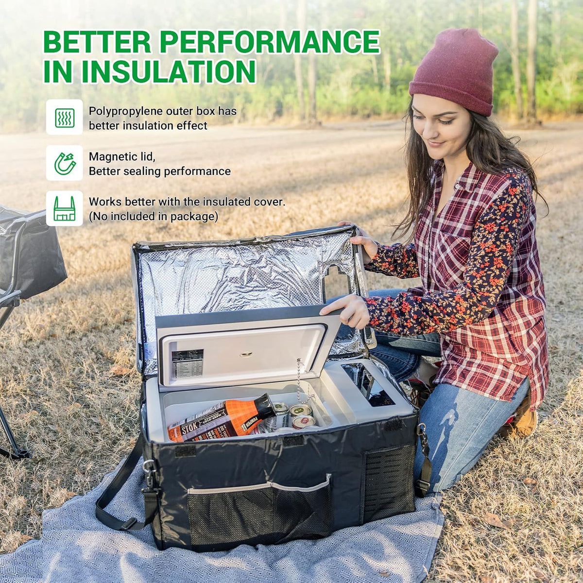 Portable Refrigerator 20 Quart 12 Volt Freezer 18L Car Fridge With Compressor K658