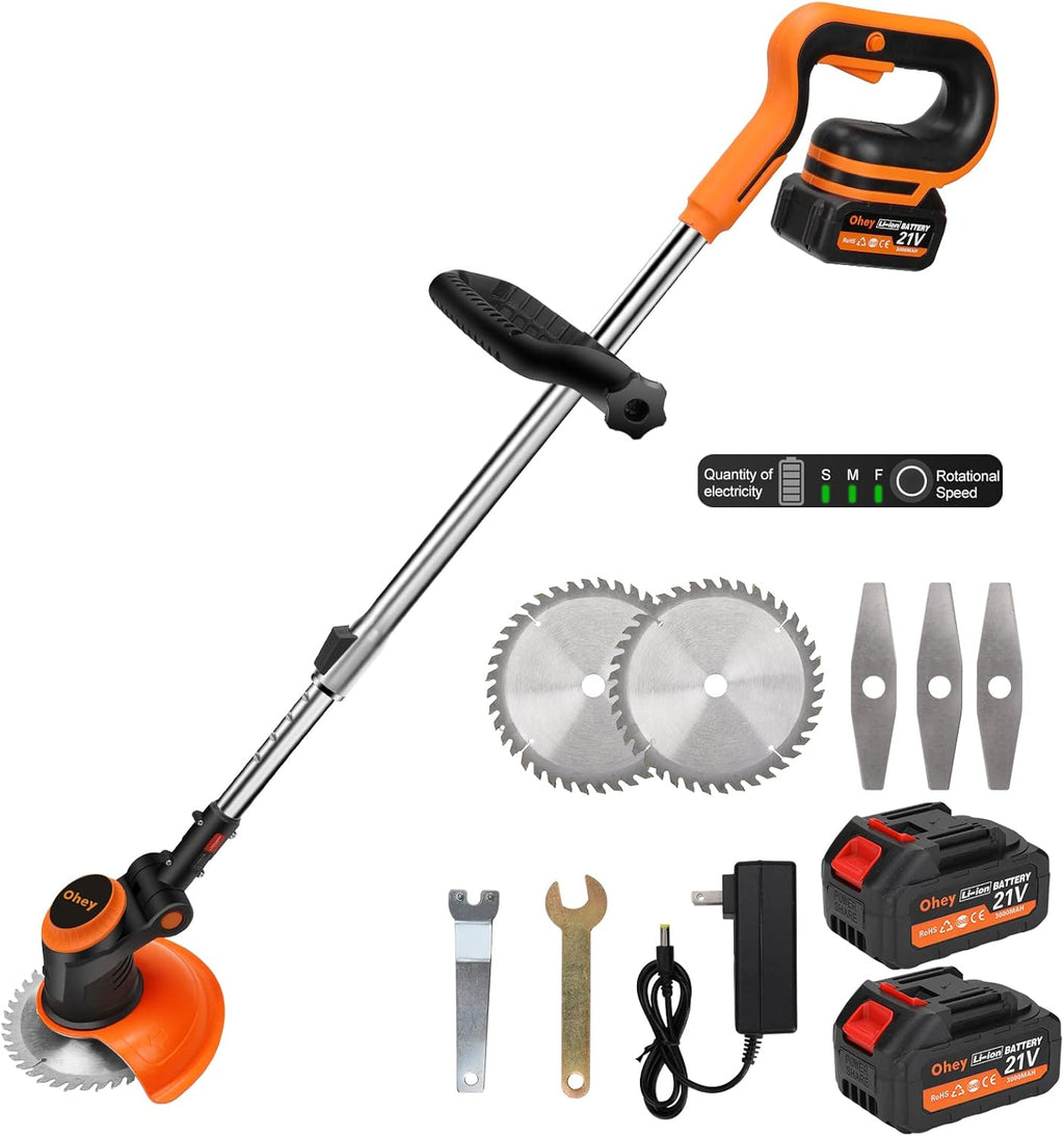 Cordless Electric Weed Trimmer with Power Display O518