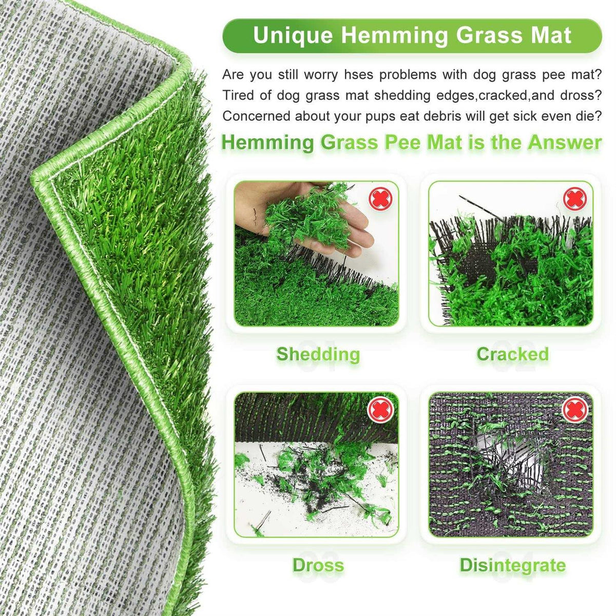 Dog Potty with Tray Large 30”x20” Artificial Grass Patch G128
